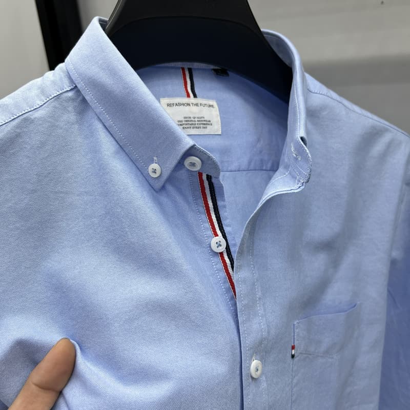 50代メンズファッション 【トリコロール・ボタンダウンシャツ】4カラー