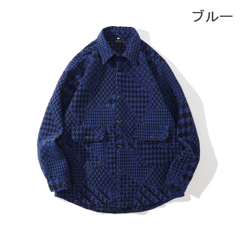 50代メンズファッション トップス【エスニック風長袖シャツ】