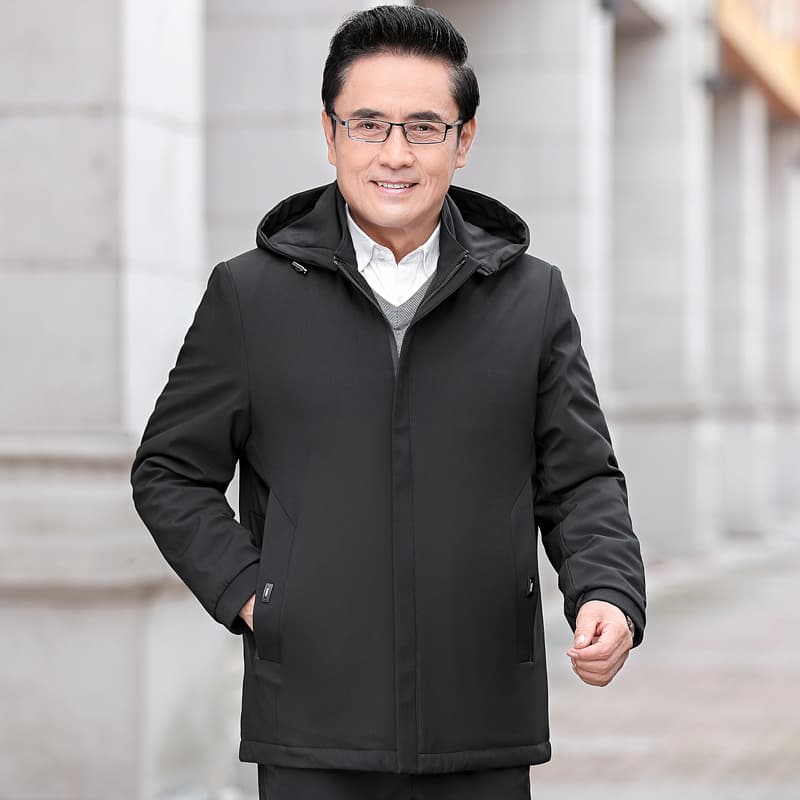 50代メンズファッション アウター 中綿入り フード付き ジャケット