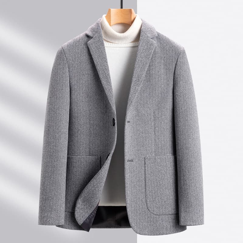 50代メンズファッション 上品な織り柄【テーラードジャケット】