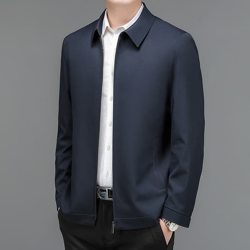 50代メンズファッション アウター 高級感漂う大人の【スタンド襟ジャケット】