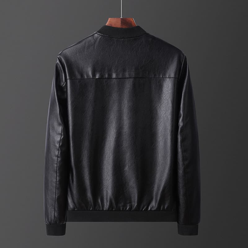50代メンズファッション 合成皮【革スタンドカラージャケット】3カラー