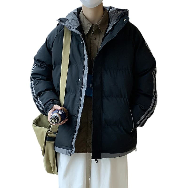 50代メンズファッション アウター 高級中綿入りスポーティーフードジャケット