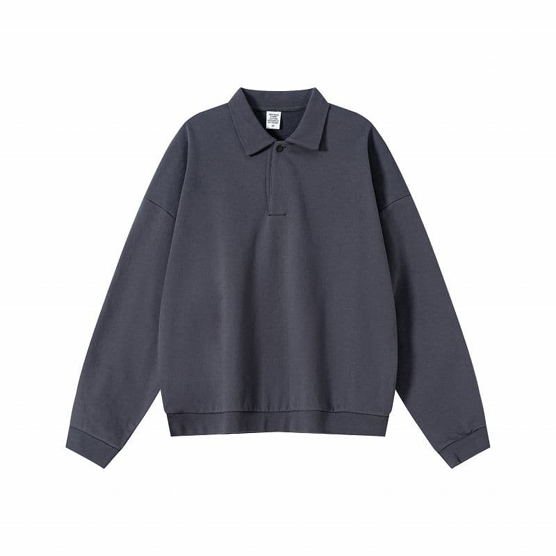 50代メンズファッション 春向け【コットン長袖ポロシャツ】 全5色