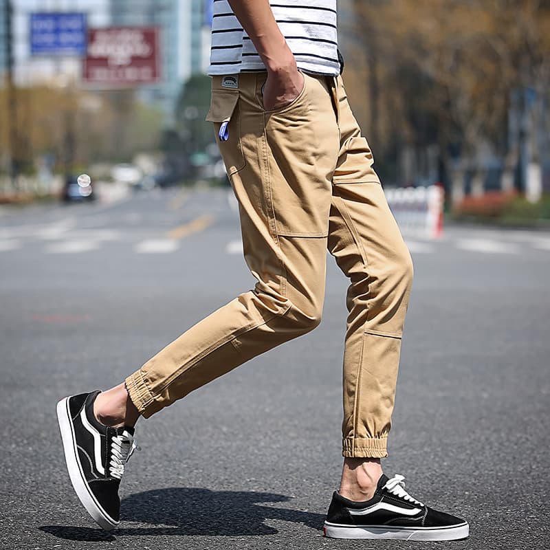 50代メンズファッション パンツ/ズボン すっきりシルエット裾リブパンツ
