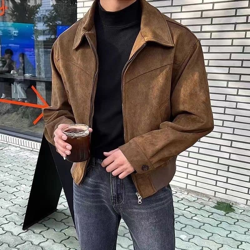 50代メンズファッション 大人の風格漂う【スェード革基調ジャケット】