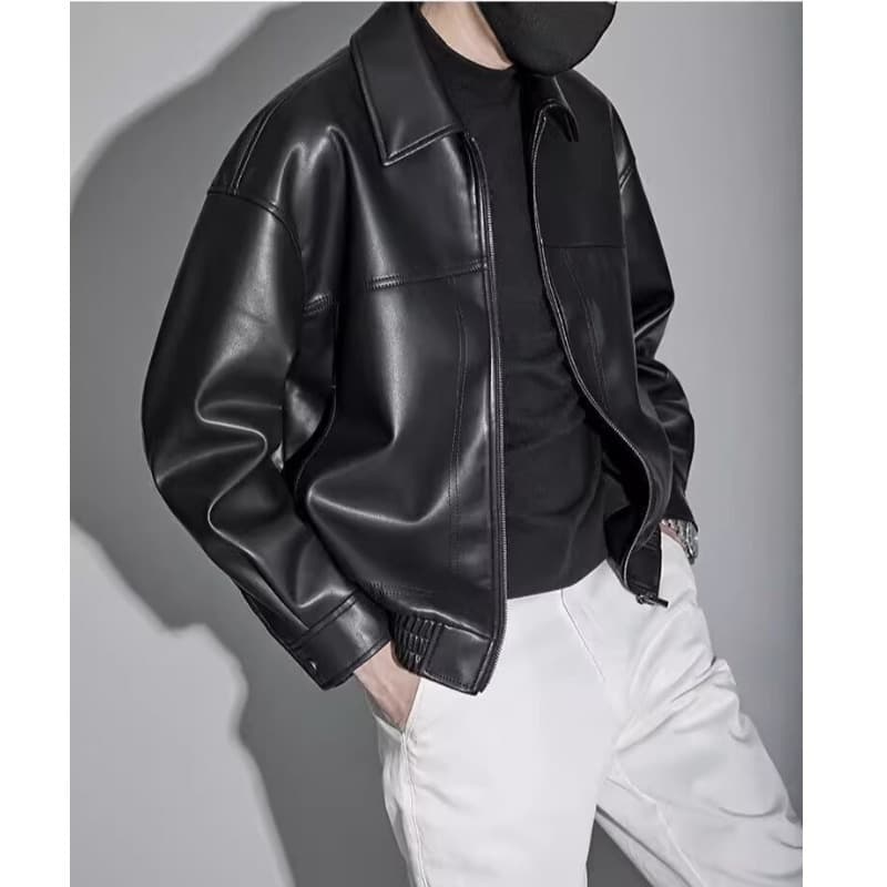 50代メンズファッション アウター 【上質レザージャケット】 シンプルデザイン