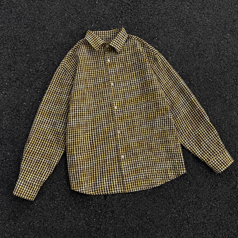 50代メンズファッション 【大人の格子柄長袖シャツ】 全3色展開