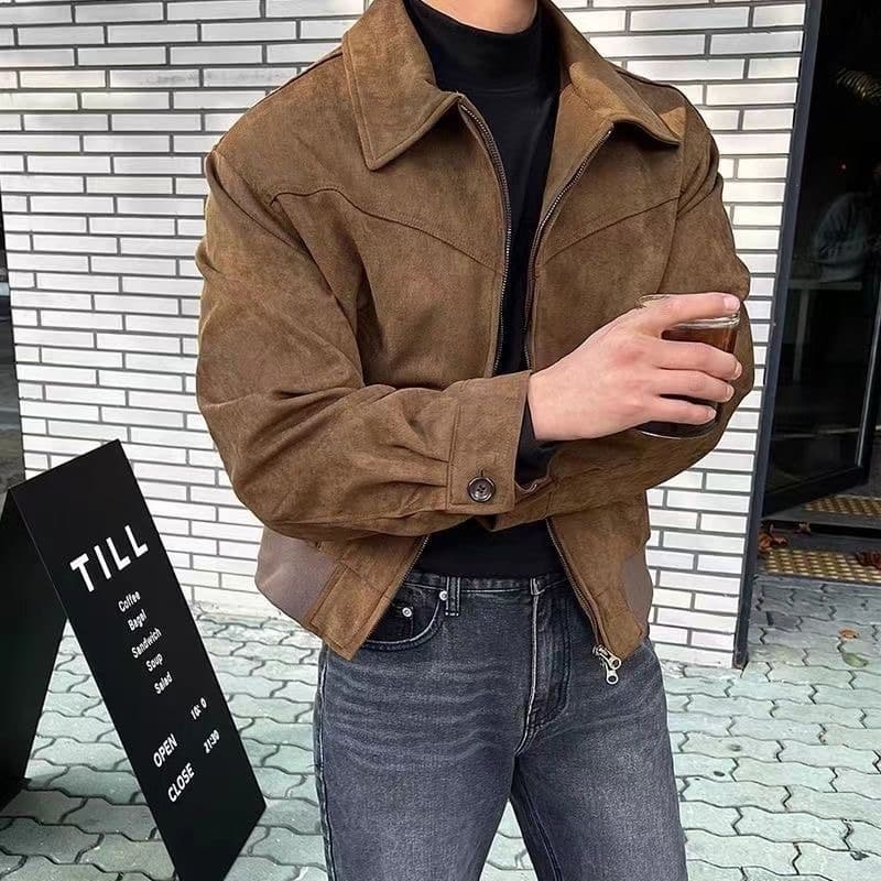 50代メンズファッション 大人の風格漂う【スェード革基調ジャケット】