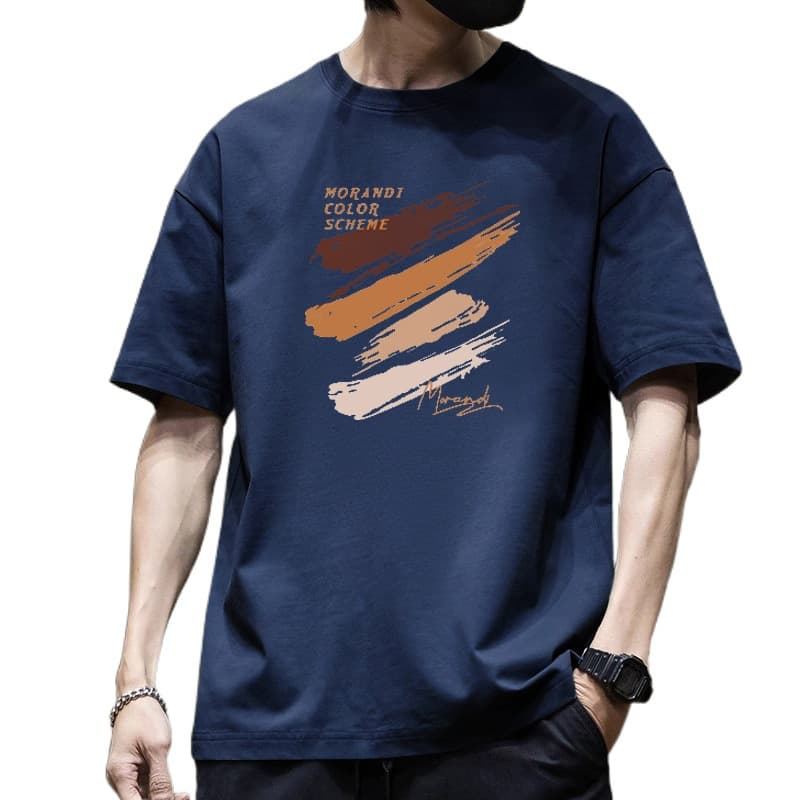 50代メンズファッション トップス モランディ風【プリント半袖Tシャツ】