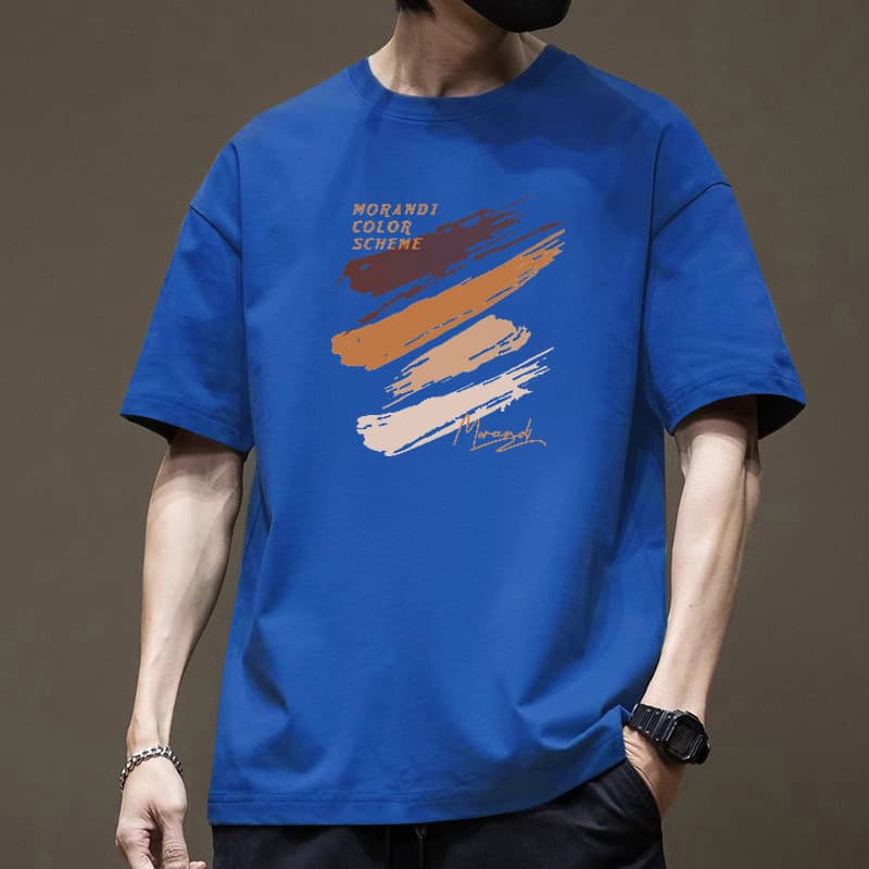 50代メンズファッション トップス モランディ風【プリント半袖Tシャツ】