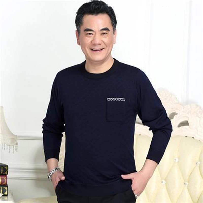 50代メンズファッション トップス アクリル混【ボーダーニット】