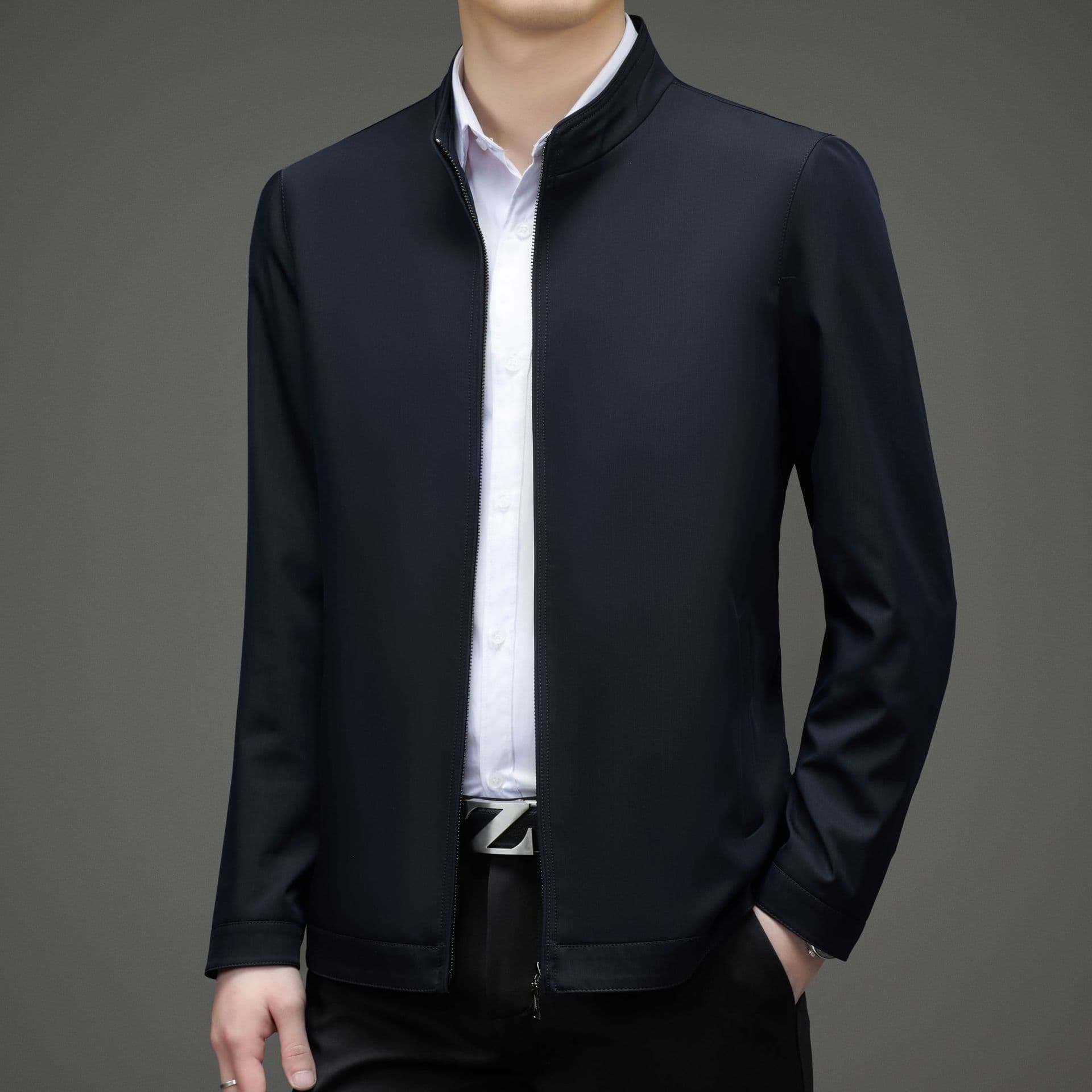 50代メンズファッション アウター 大人の品格 【スタンドジップジャケット】