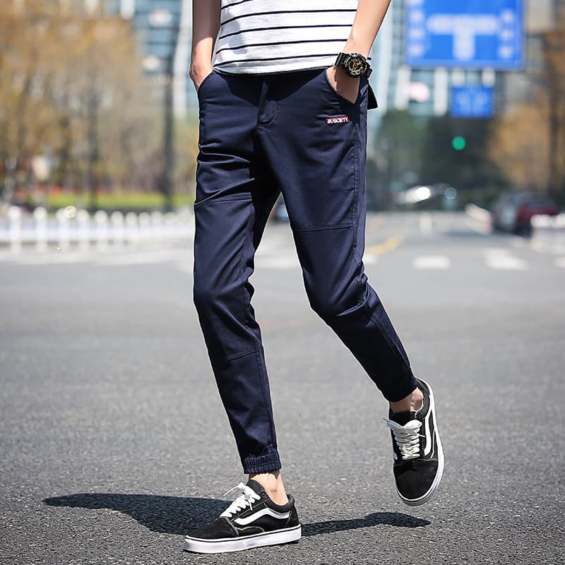 50代メンズファッション パンツ/ズボン すっきりシルエット裾リブパンツ