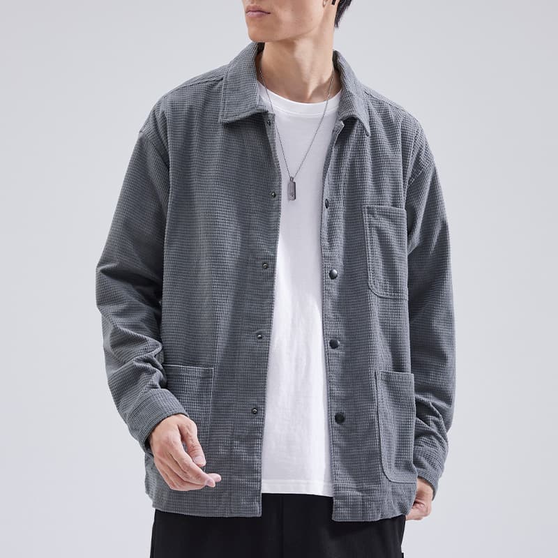 50代メンズファッション アウター しなやかミニマルワークジャケット