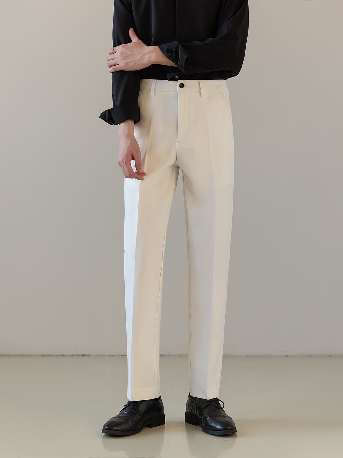 50代メンズファッション パンツ/ズボン ストレートシルエットスラックス