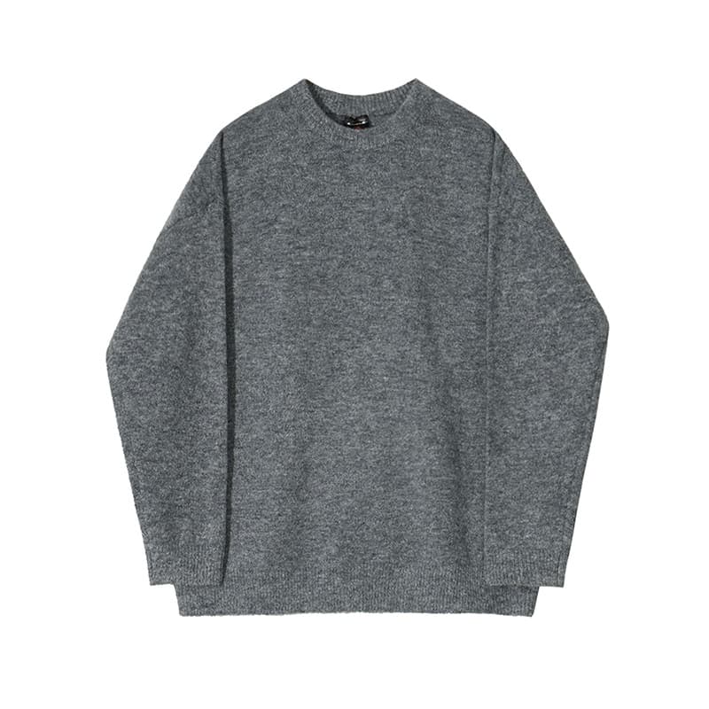 50代メンズファッション トップス シンプルリブ【編みゆったりセーター】