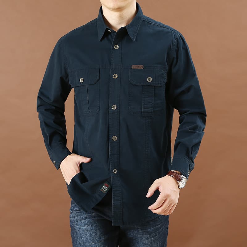 50代メンズファッション トップス ミリタリーワーク シャツジャケット