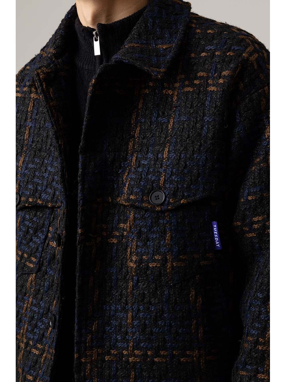 50代メンズファッション アウター ウール混シャツジャケット