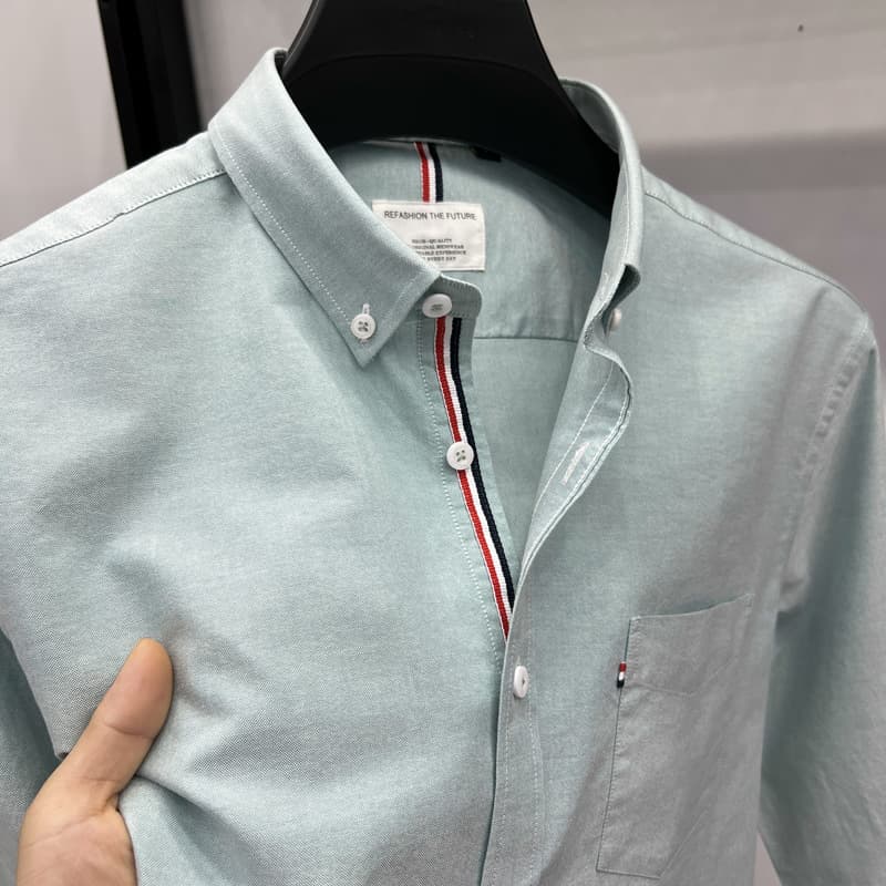 50代メンズファッション 【トリコロール・ボタンダウンシャツ】4カラー