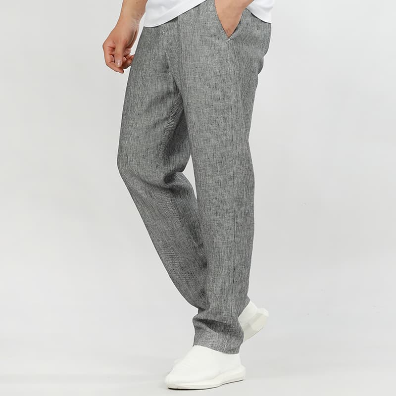 50代メンズファッション パンツ/ズボン 上質麻混リラックス テーパードパンツ
