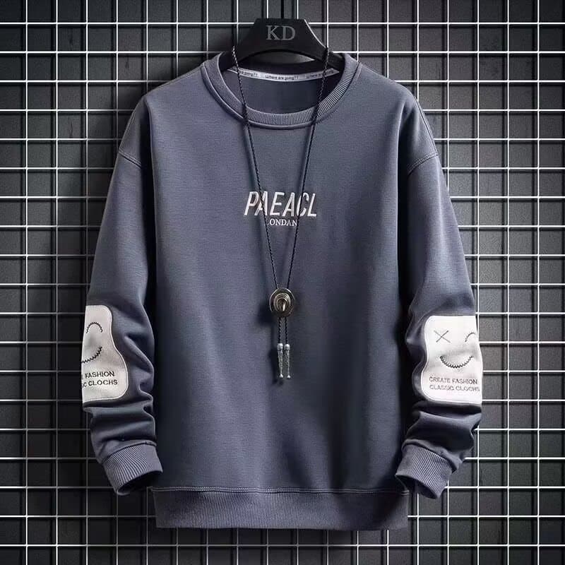 50代メンズファッション トップス カジュアル上品 ロゴ入りスウェット
